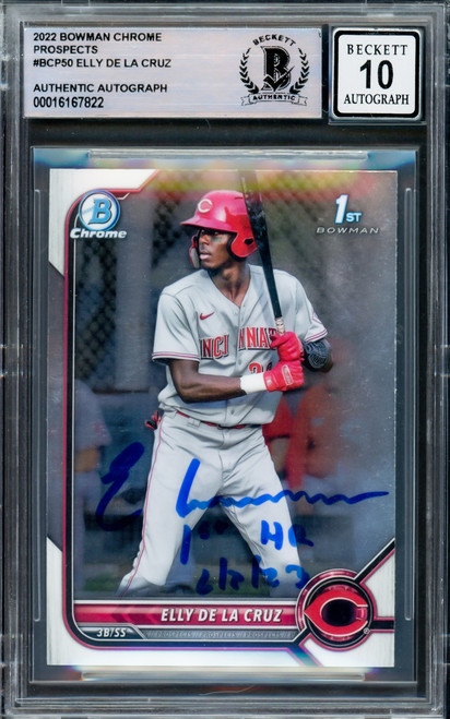 Elly De La Cruz Autographed 2022 Bowman Chrome Prospects Rookie