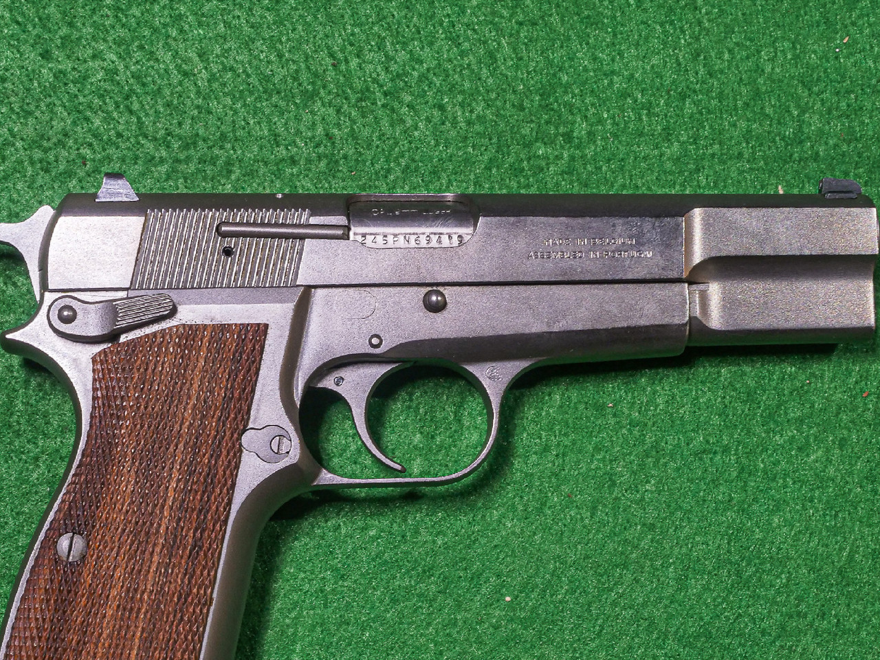 Browning - Hi Power, Nickel Finish, Made In Belgium, 9mm. 4.7