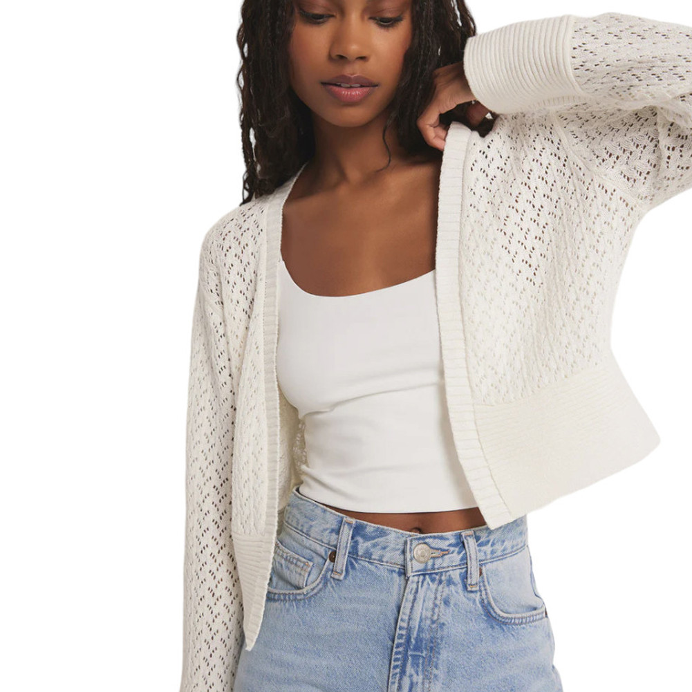 Z SUPPLY KAPA POINTELLE CARDIGAN | PURPLE LEOPARD BOUTIQUE