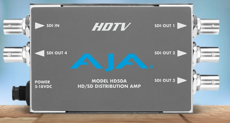 AJA HD5DA , 1x4 HD/SD-SDI Distribution Amplifier / Repeater with DWP
