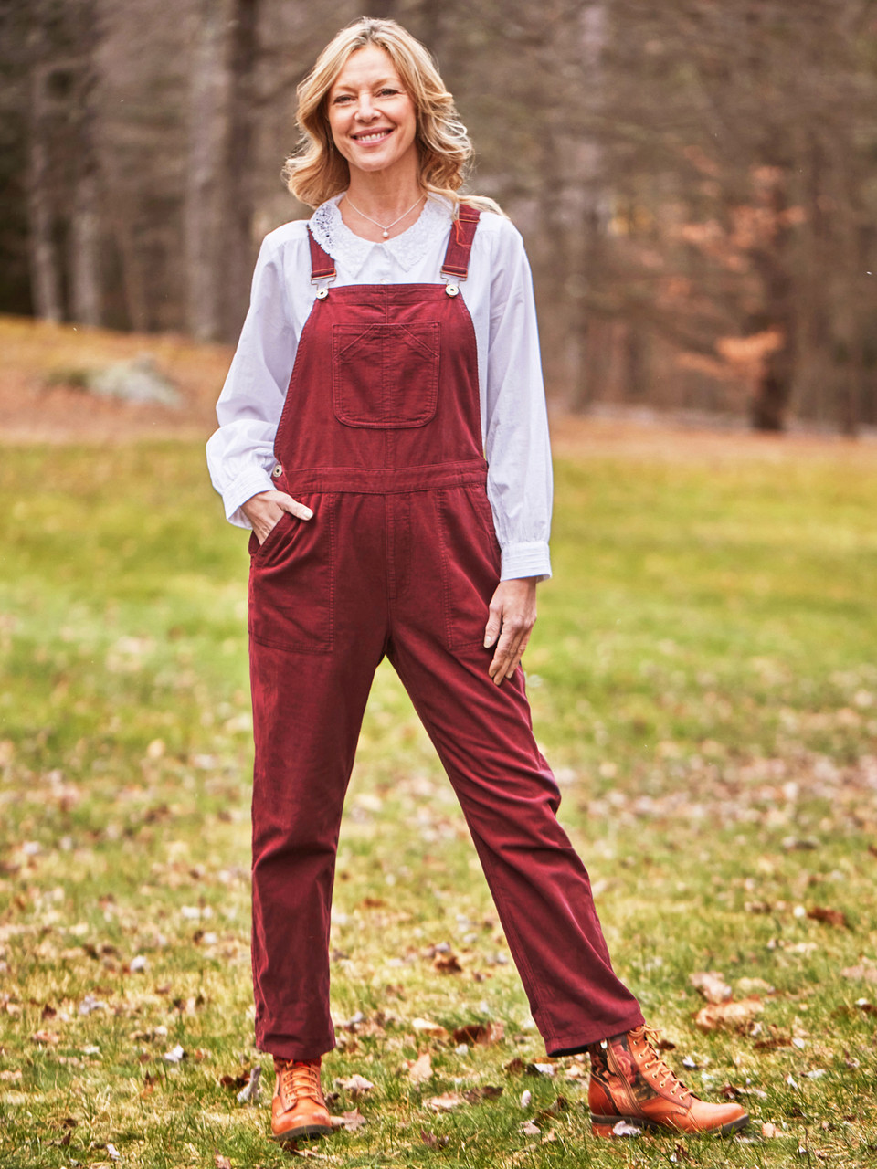 Corduroy Overall - Red | Shop Beautiful Designs by April Cornell