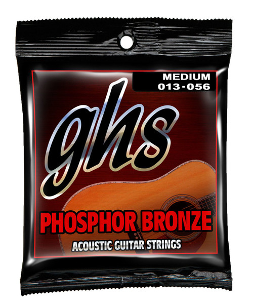 GHS Phosphor Bronze Acoustic Guitar Strings TM335 True Medium 13-56