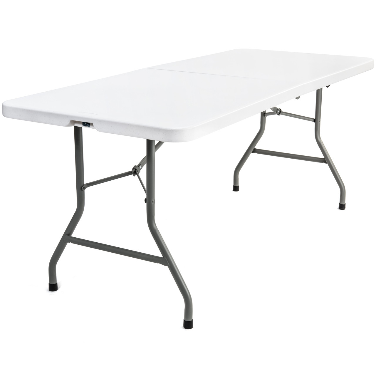 RhinoLite Fold In Half Rectangle Plastic Folding Table, Locking