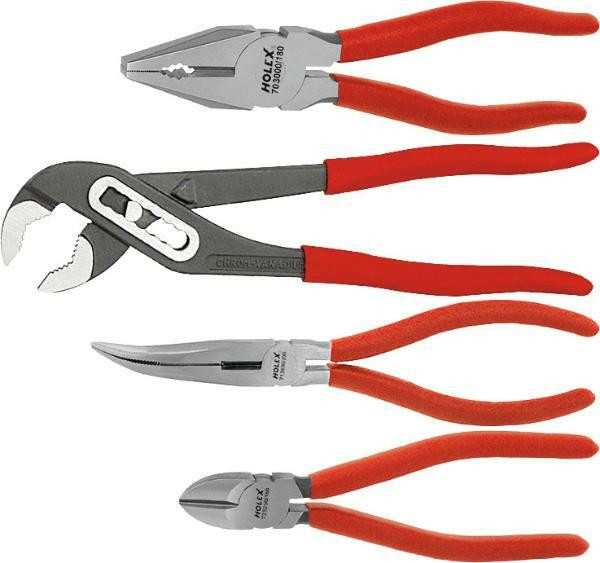 Holex 4 Piece Pliers Set with Plastic Coated Handles