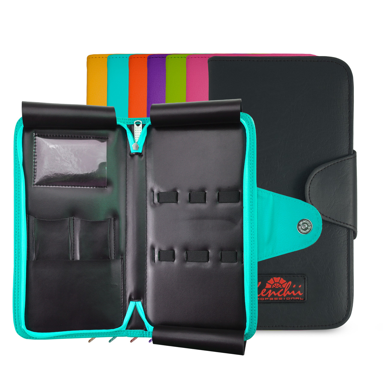 Faux Leather 5-scissor Zipper Case - Kenchii Grooming