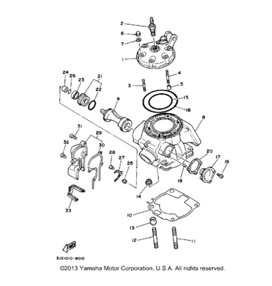 1990-1994 Yamaha YZ250 3SP-11993-10 POWER VALVE Housing 2 Gasket