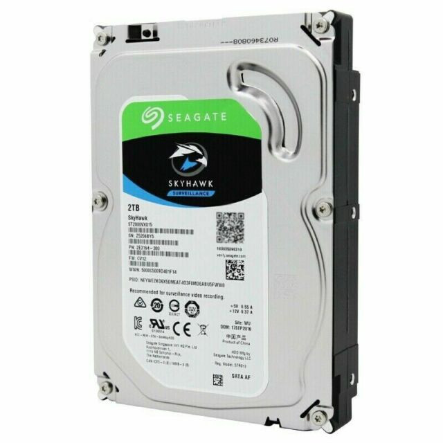 COMPUTER HARD DRIVE SATA 2TB SEAGATE SKYHAWK SURVEILLANCE ST2000VX
