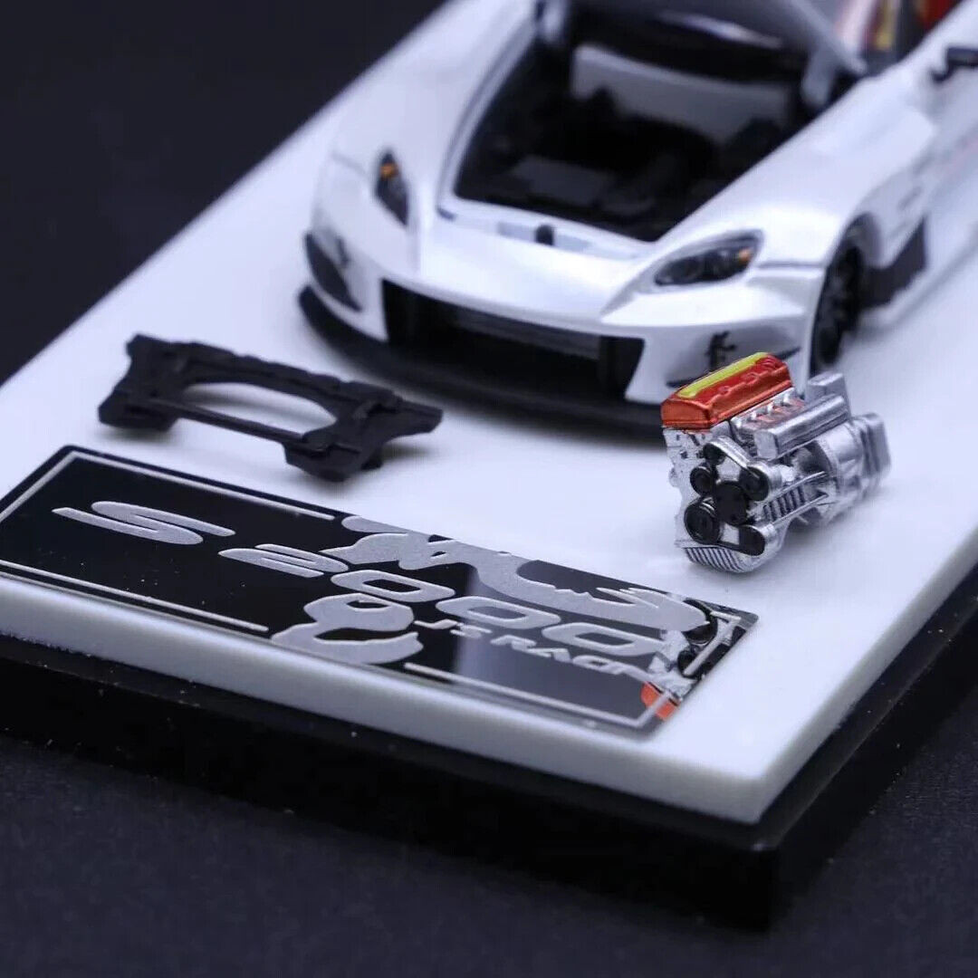 1/64 HONDA S2000 J'S Racing w/ Interior/Engine Model Car -WHITE-
