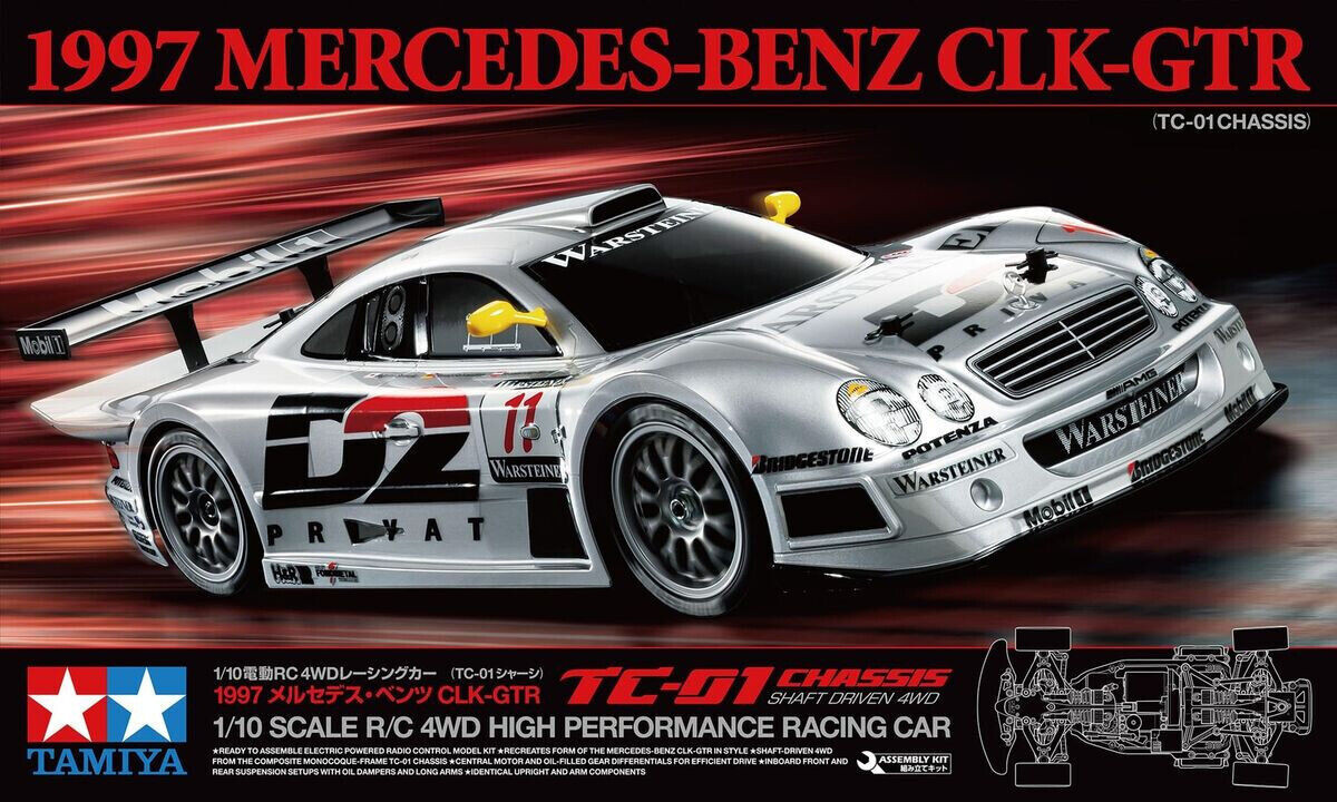 Tamiya 1/10 RC MERCEDES BENZ CLK-GTR AWD TC-01 KIT #58731
