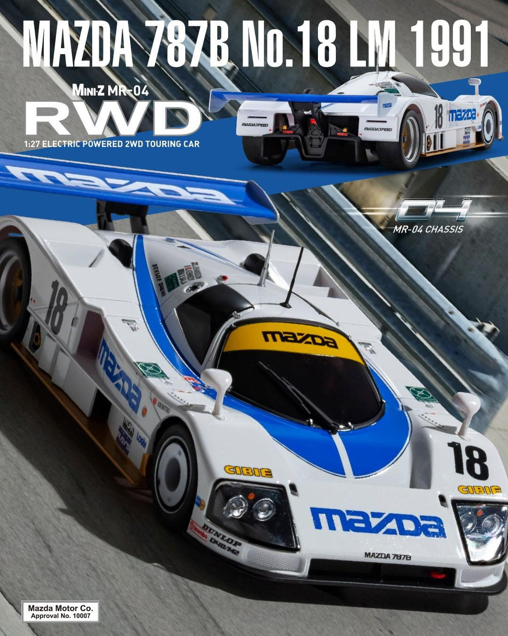 Kyosho RC Mini Z MAZDA 787B #18 LM 1991 BODY SHELL #MZP344MA