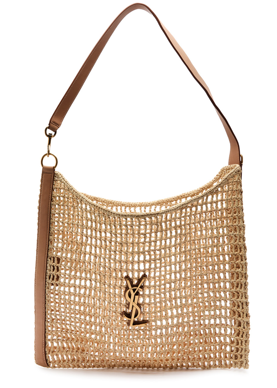 SAINT LAURENT Oxalis open raffia tote | Harvey Nichols