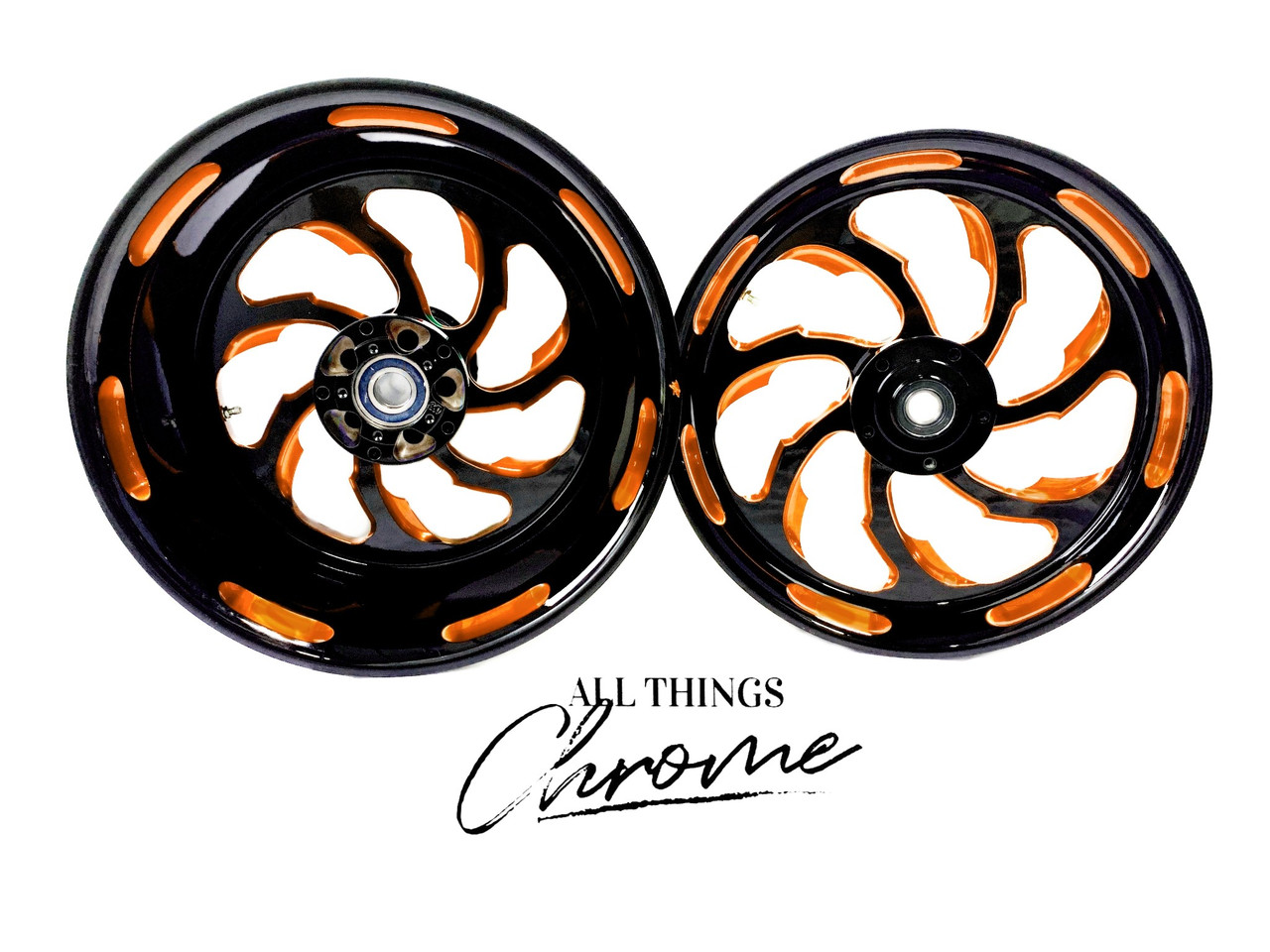 ZX14 240 FAT TIRE BLACK & ORANGE SAMURAI WHEELS 2006-2011 KAWASAKI