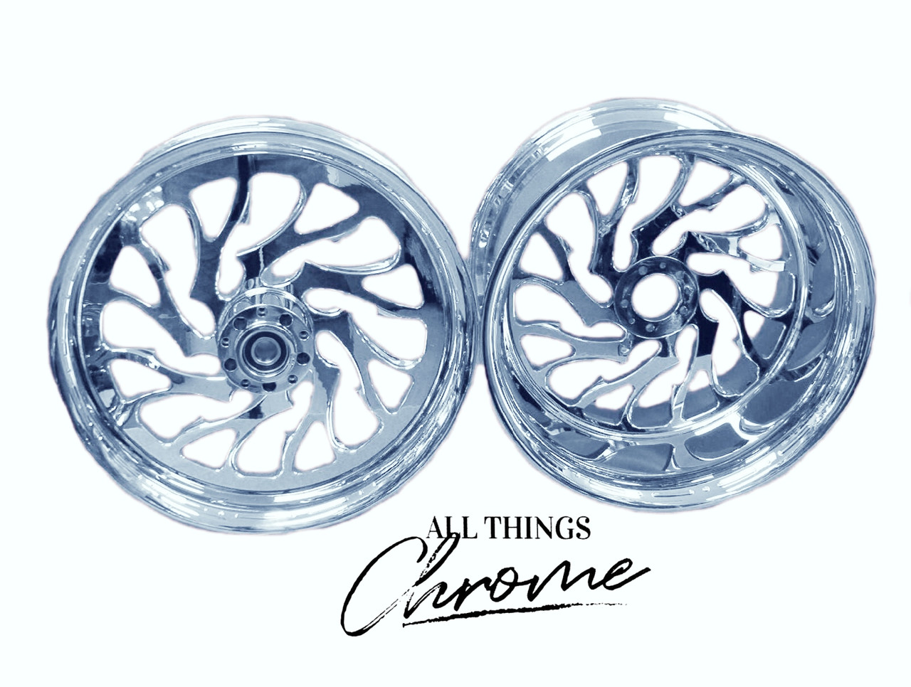 ZX14R 330 FAT TIRE CHROME HELLIAN WHEELS 2012-2020 KAWASAKI NINJA