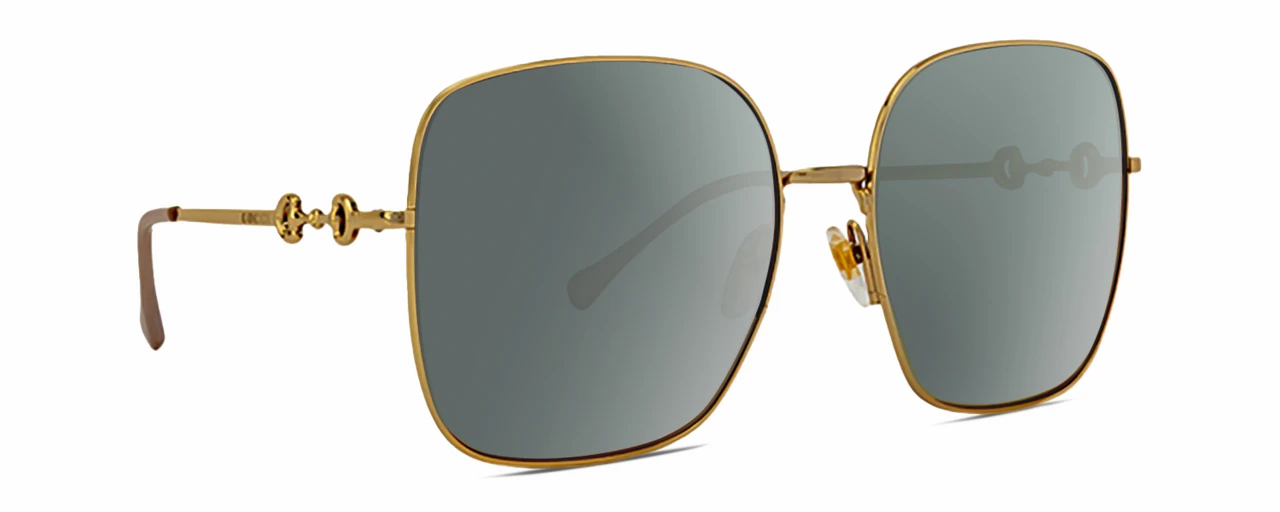 Gucci GG0879S Womens Square Designer Polarized Sunglasses Gold