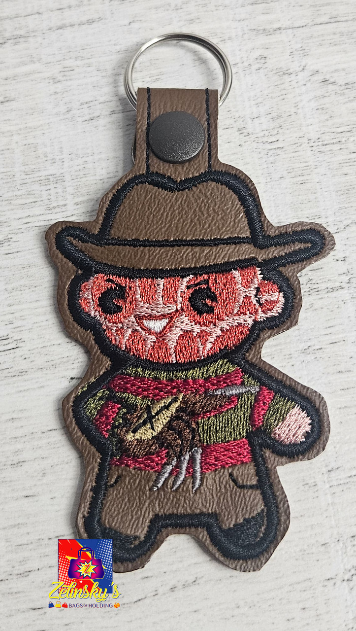 Chibi Horror Killers Embroidered Snap tab Keychains