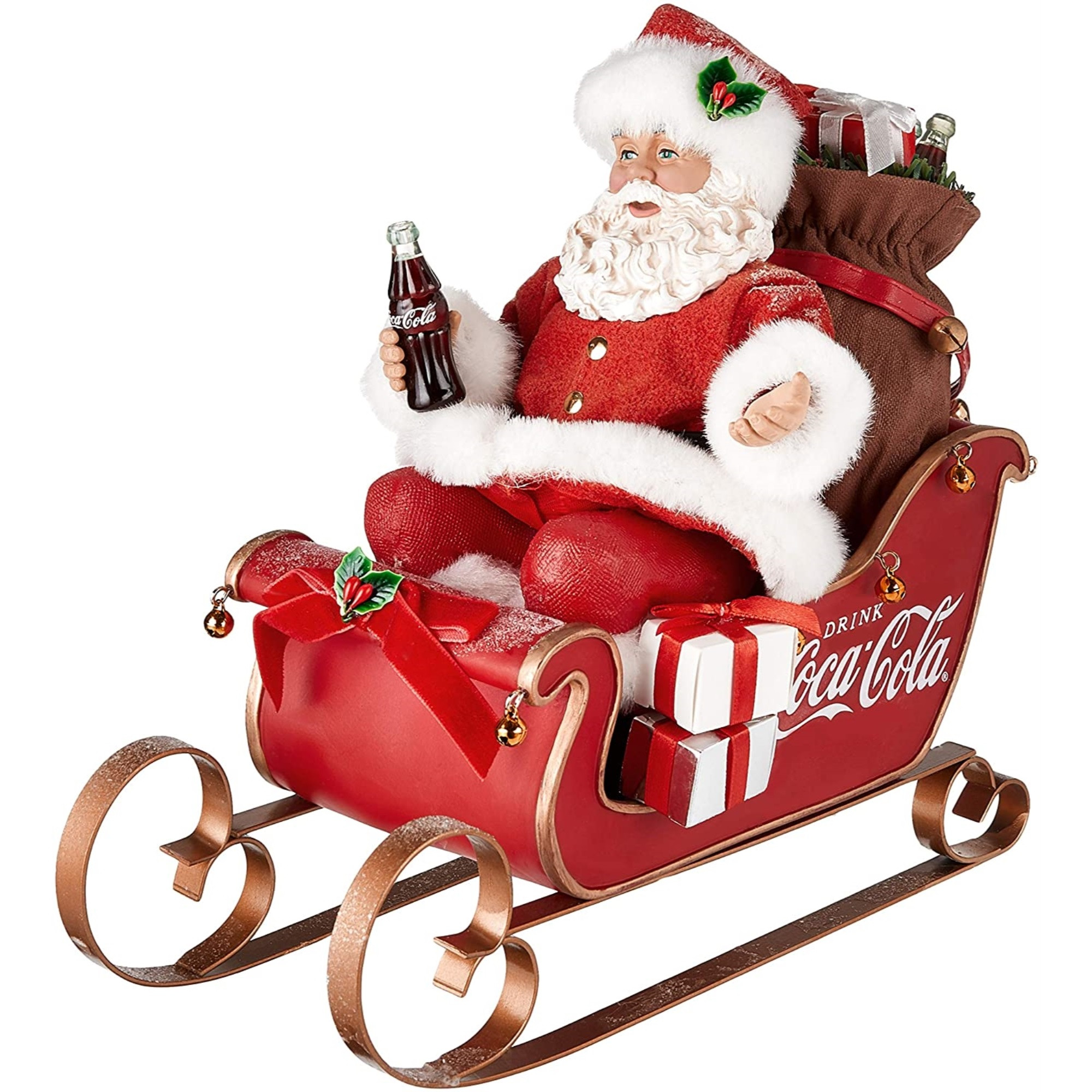 Kurt Adler Coca-Cola Santa in Sleigh Tabletop Christmas Decoration