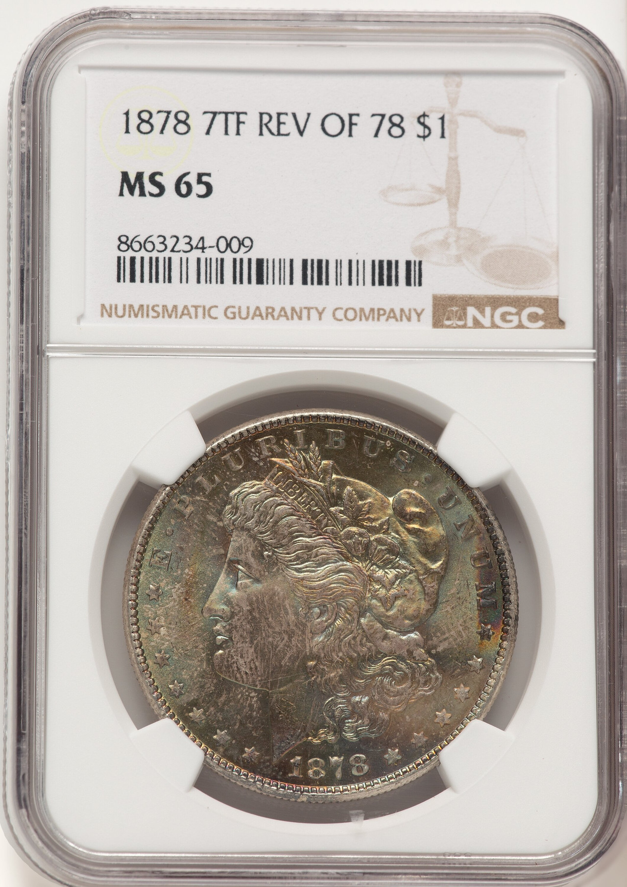 1878 7TF Reverse of 1878 Morgan Dollar NGC MS65 - LCR Coin