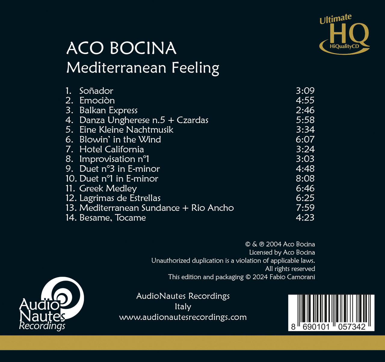 Pop-Rock CD | Aco Bocina: Mediterranean Feeling - UHQ UHQ, Limited