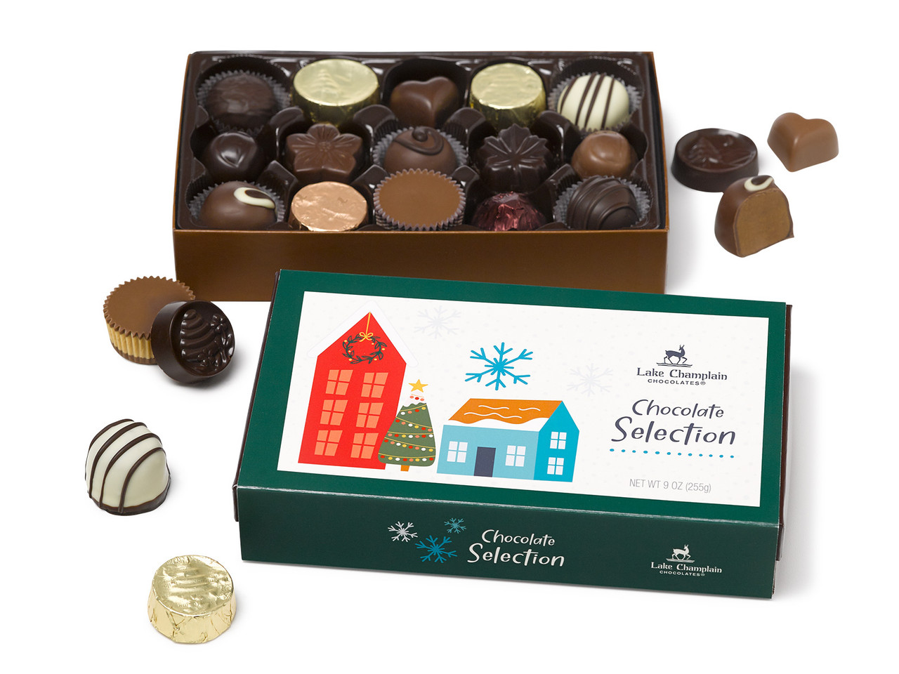 Christmas Assorted Chocolates Gift Box, 15pc | Lake Champlain