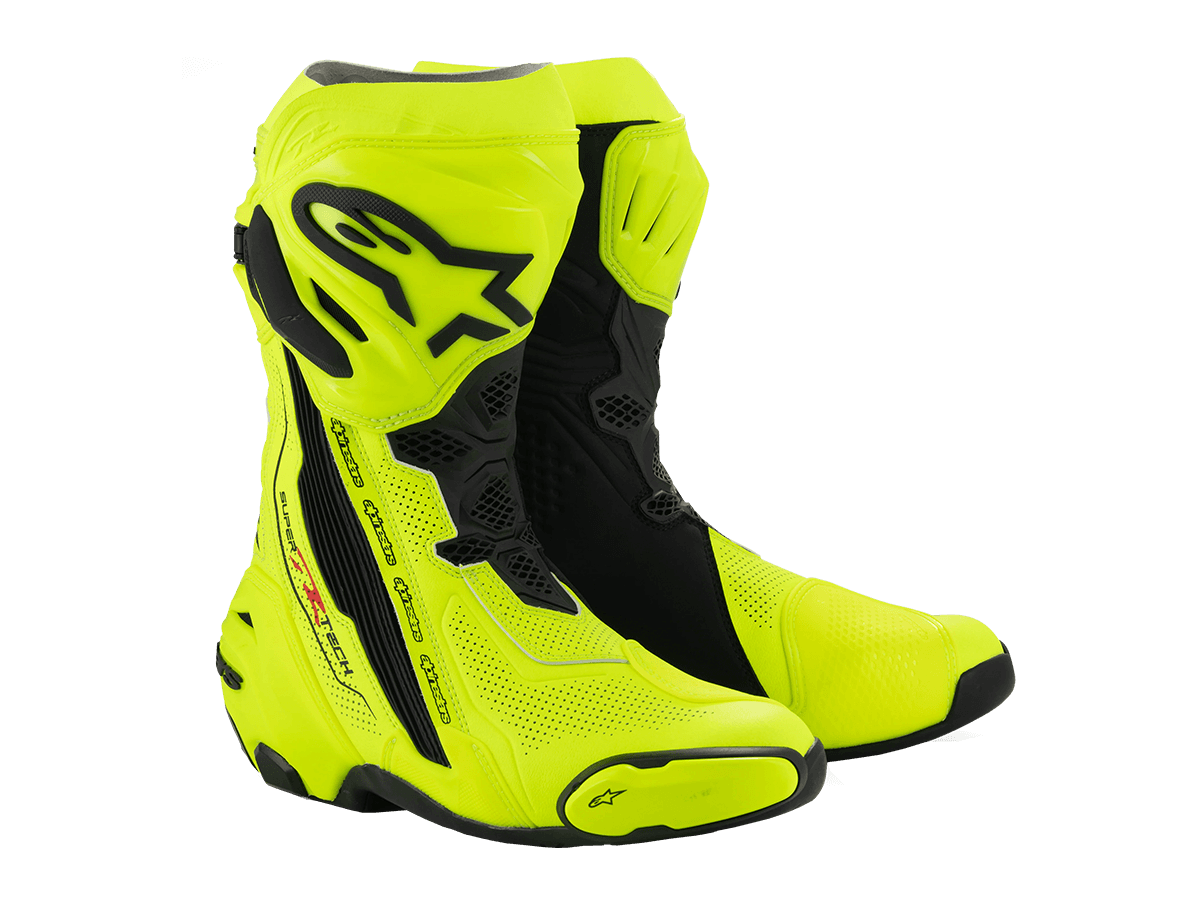 Alpinestars Supertech R Vented Boots (Yellow Fluo/Black): MOTO-D