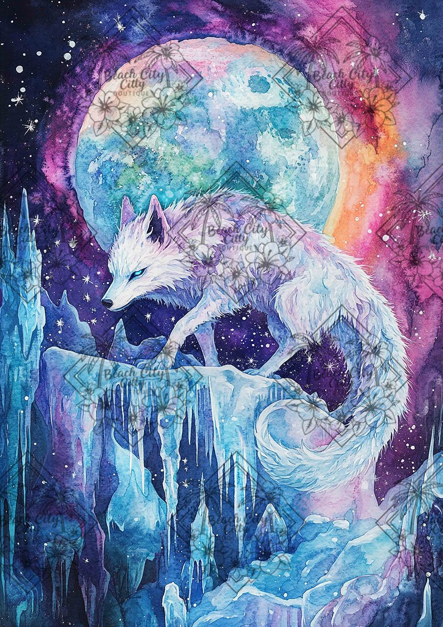 Lunar Ice Wolf – Licensed Diamond Art Kit by Sakura