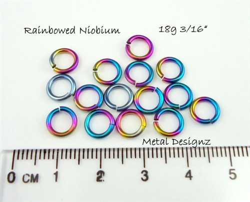 Anodized Niobium Jump Rings 18 Gauge 3/16