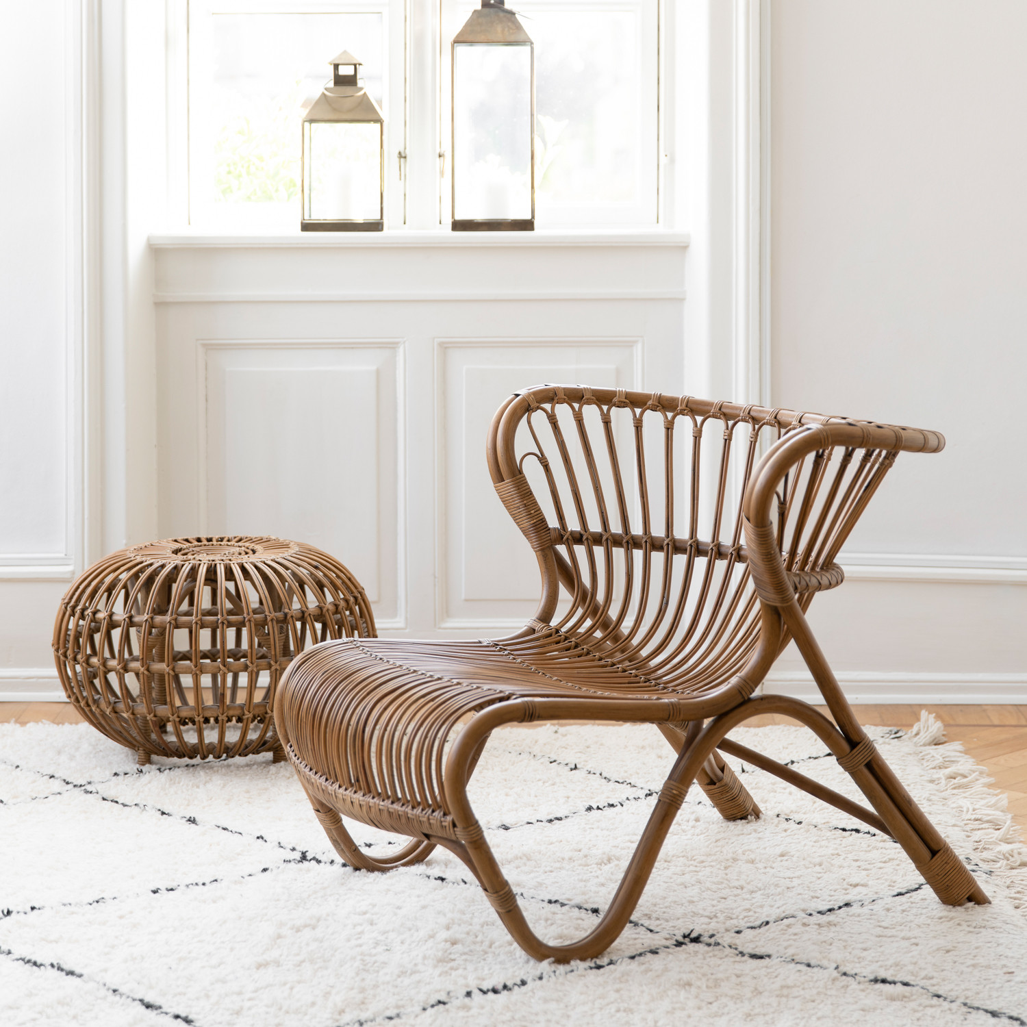 Sika Design Franco Albini Ottoman Small - Rattan Foot Rest