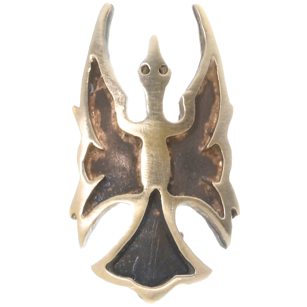 Native American Peyote Bird Inlay Frame Cast Brass 1-1/2