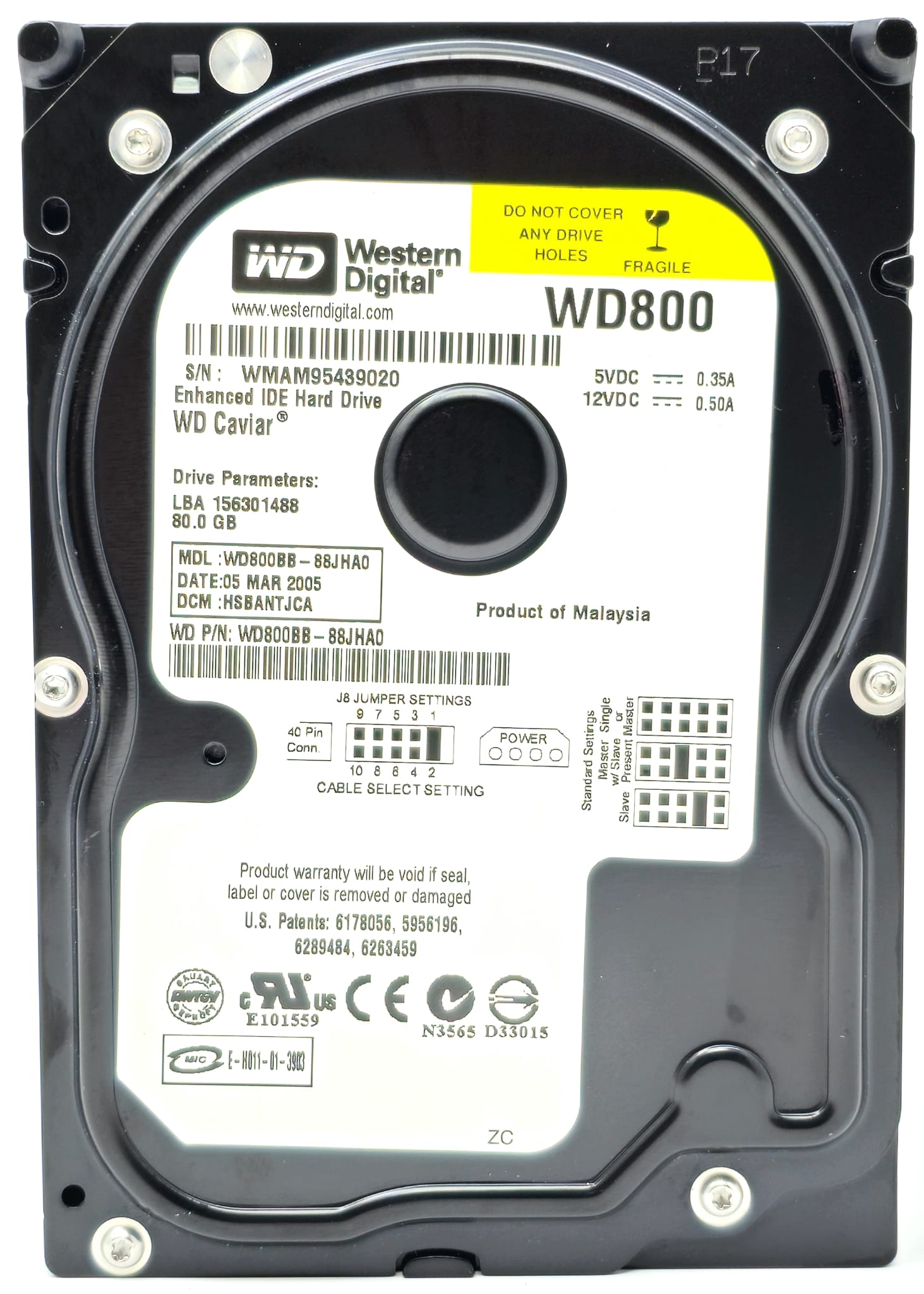 Hewlett-Packard (HP) DC181A - 80GB 7.2K RPM IDE 3.5