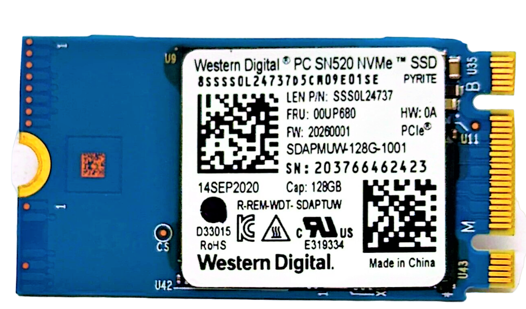 Western Digital SDAPMUW-128G-1101 - 128GB PCIe NVMe 2242 Solid