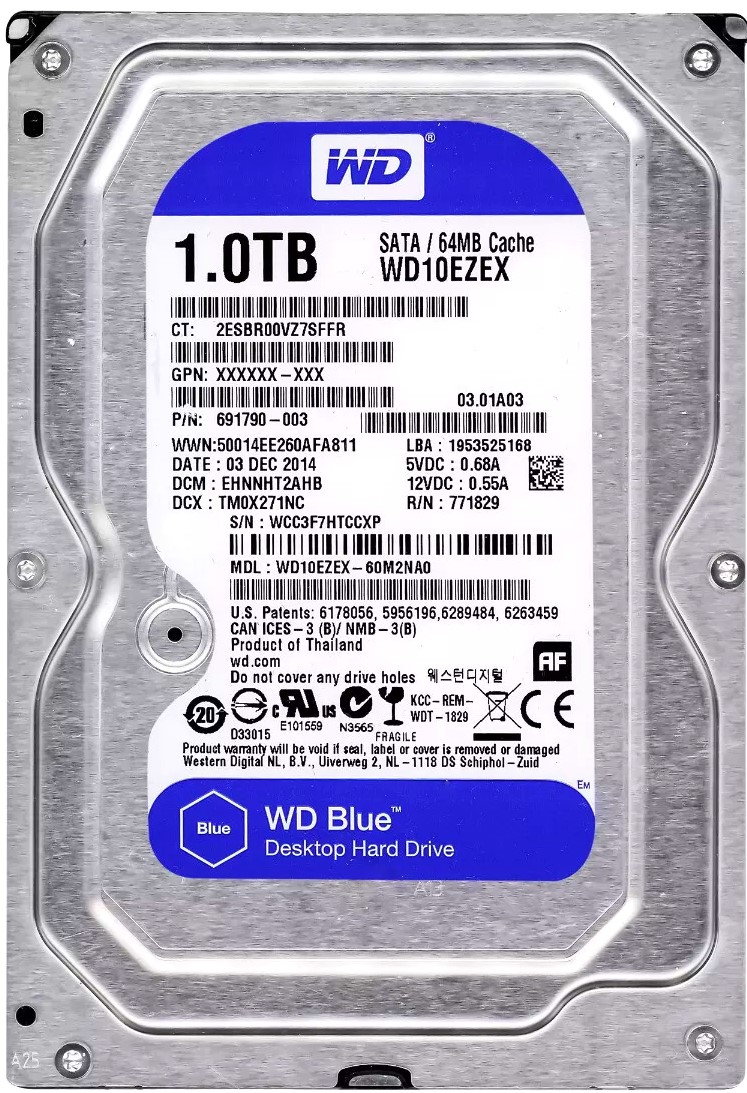 Western Digital WD10EZEX-00RKKA0 - 1TB 7.2K RPM SATA 3.5