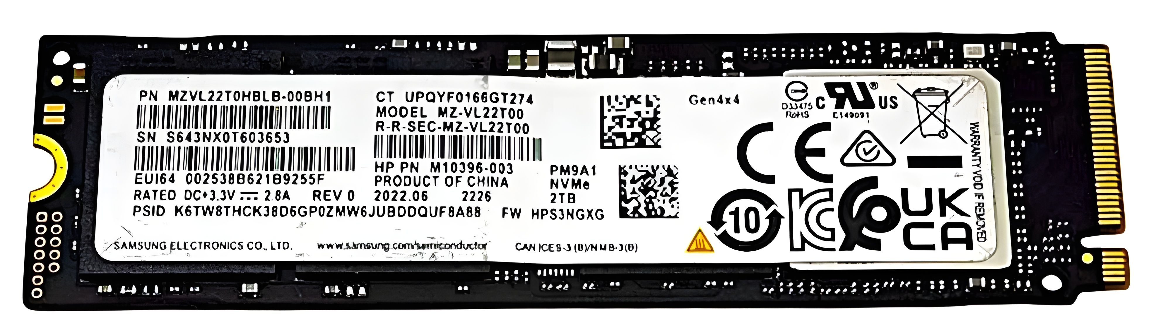 MZ-VLB2T00 - 2TB NVMe PCIe Gen3 x4 M.2 2280 Solid State Drive (SSD