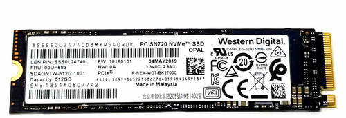 XMW6J - 512GB M.2 PCIe NVMe 2280 MLC 3D-Nand SSD Solid State