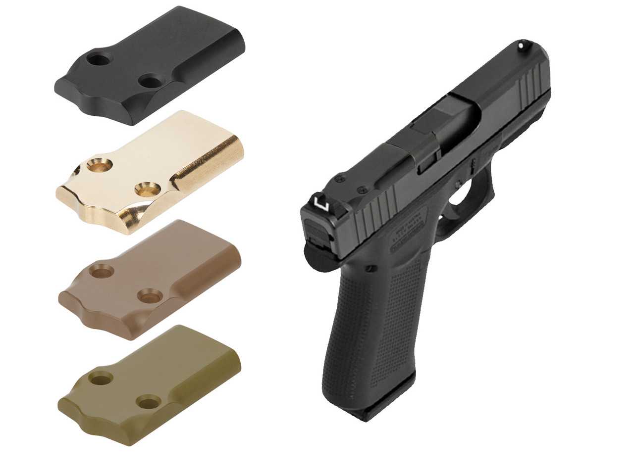 NDZ Glock 43X, 48 MOS Optic Cover Plate, Brass | NDZ Performance