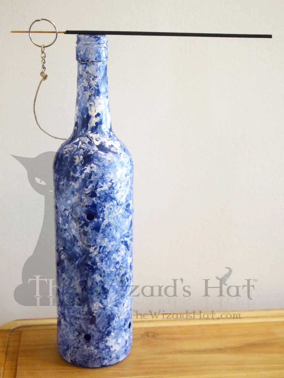 Blue series - Blue & White Painted Smoking Bottle - Incense Burner