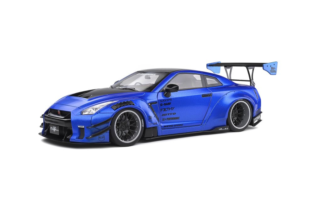 2020 Nissan GT-R with Liberty Walk Body Kit 2.0, Blue - Solido