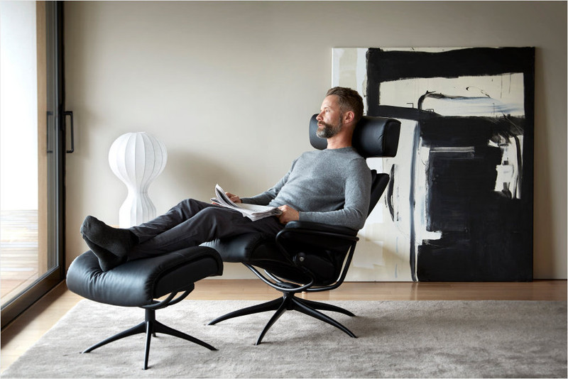 Stressless Tokyo Low-Back High-Base Chair with Adjustable Headrest