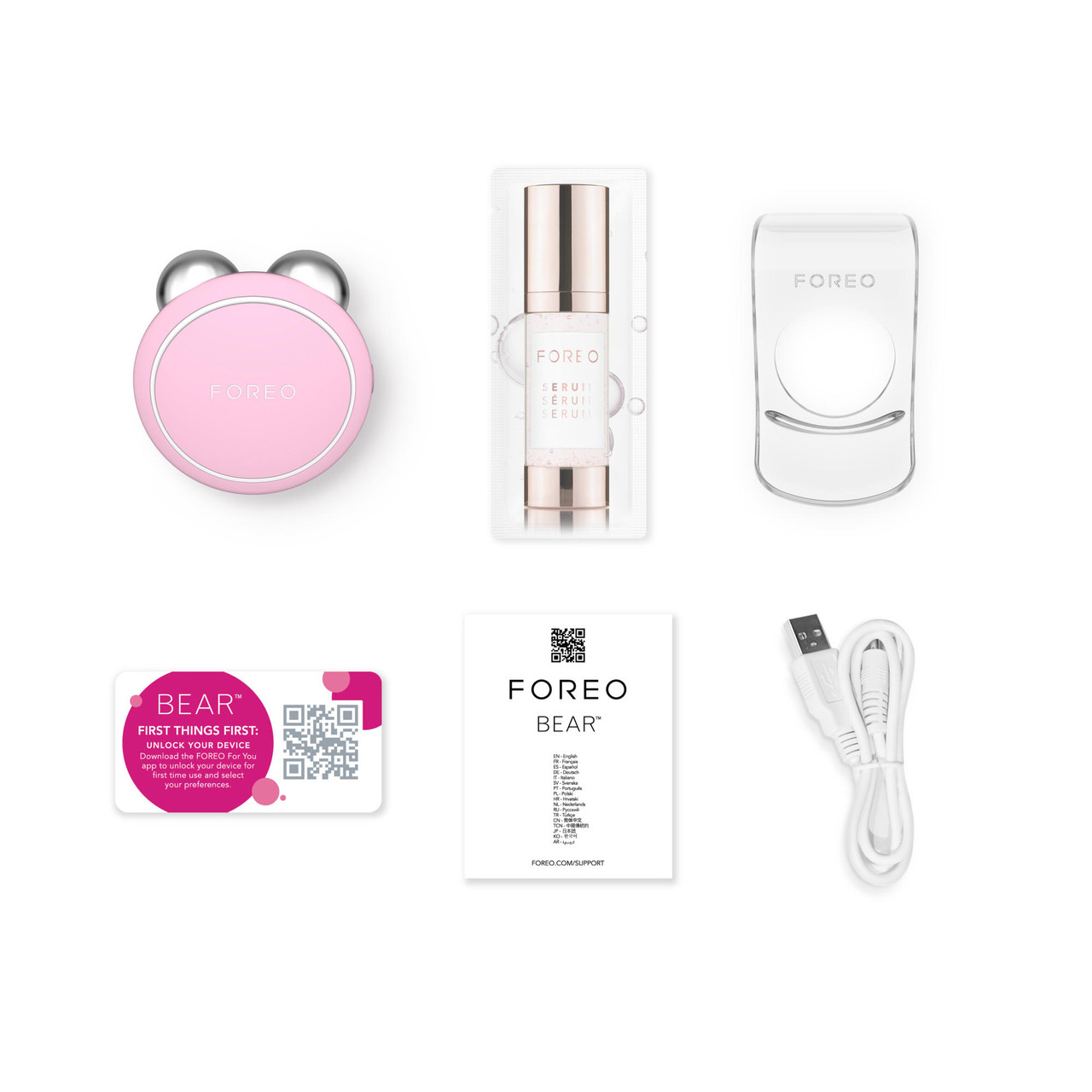 FOREO BEAR Mini Facial Toning Device - Pearl Pink | Bath & Unwind
