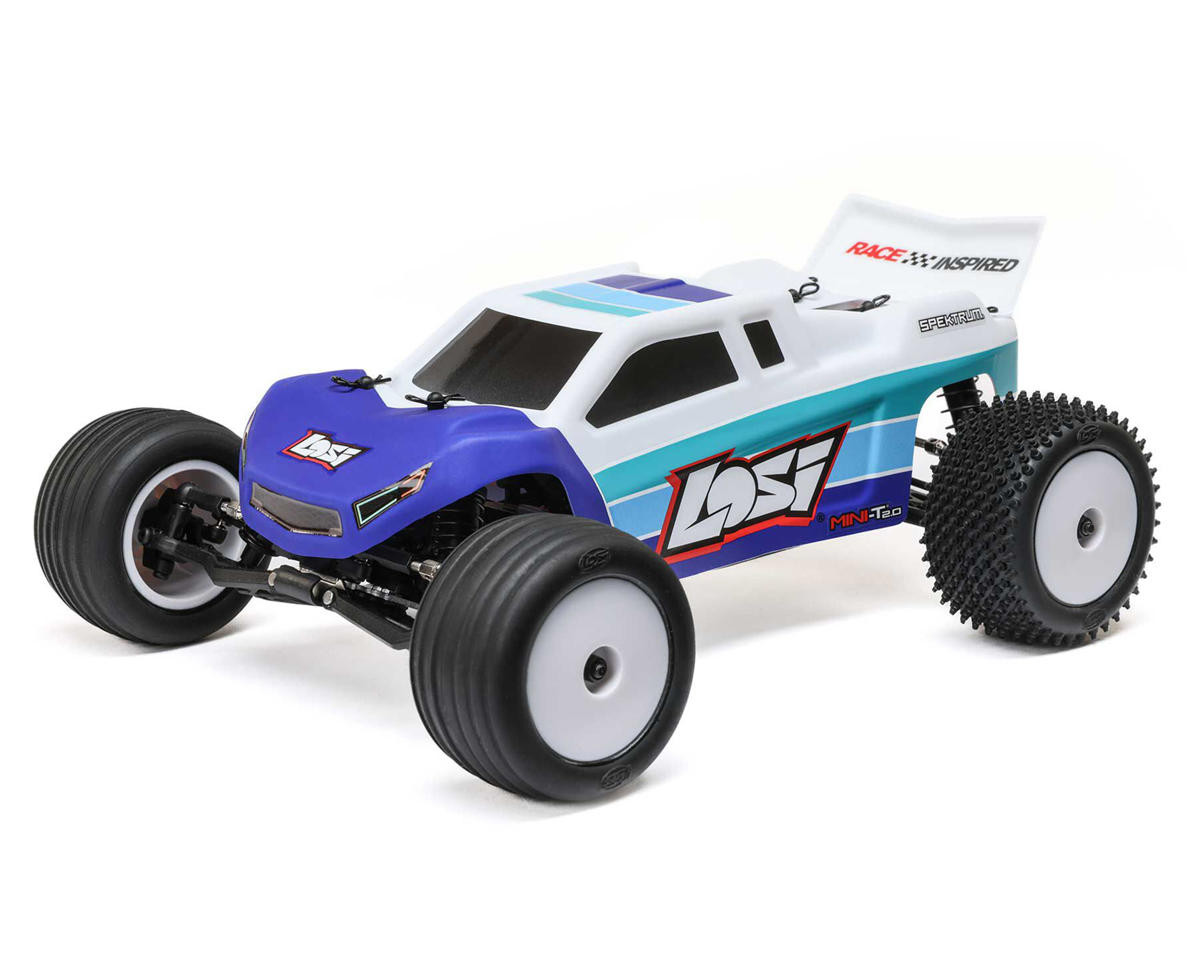Losi 1/18 Mini-T 2.0 V2 2WD Stadium Truck Brushless RTR, Blue