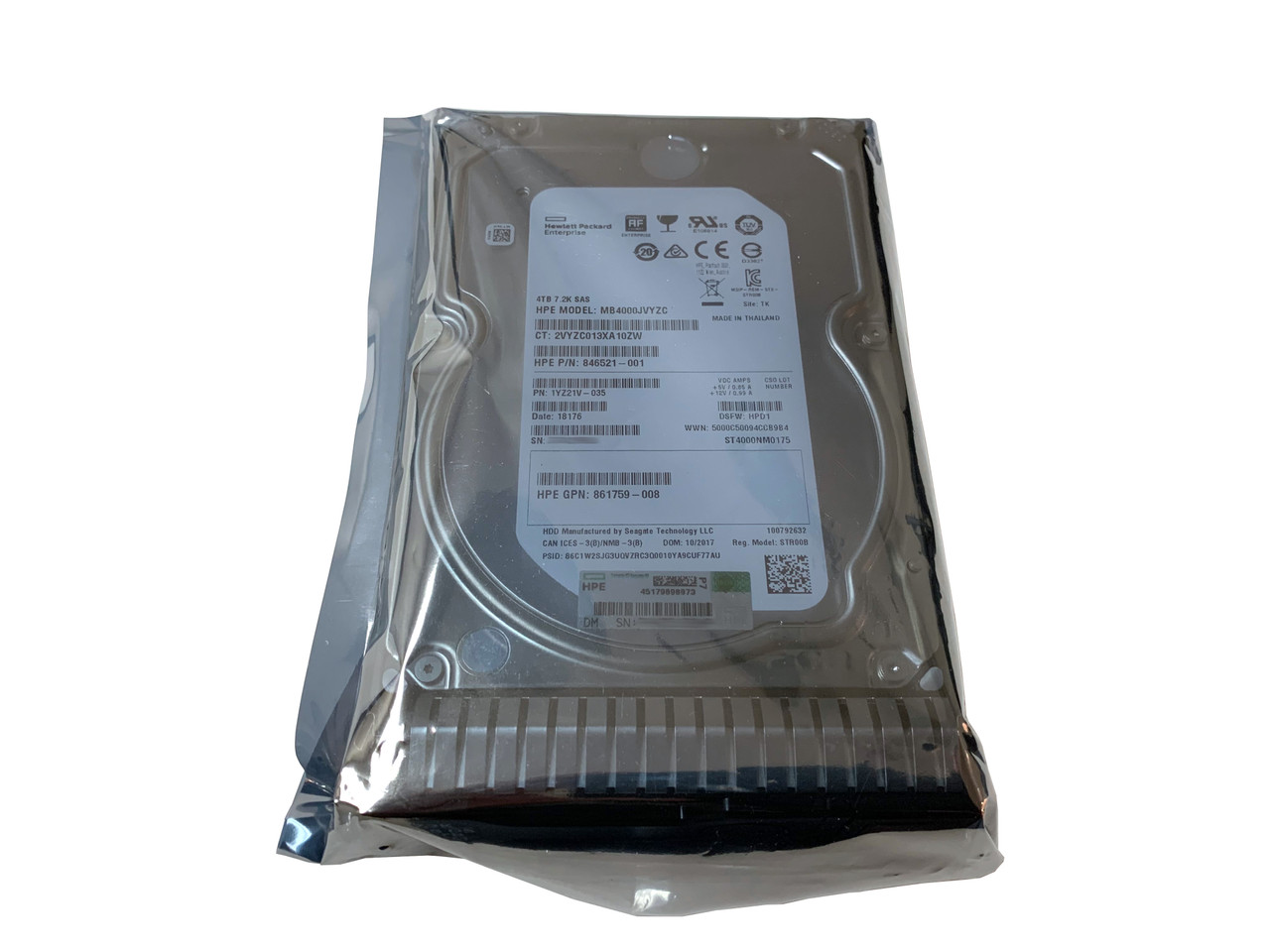 862141-001 HPE 4TB SAS 12G MDL 7.2K 512E DS SC Hard Drive