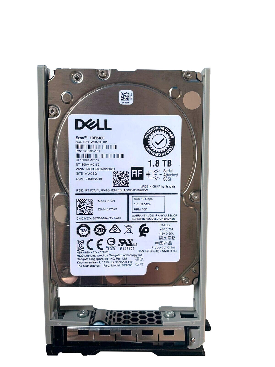 JY57X Dell 1.8TB 10K 512E SAS 12G Hard Drive