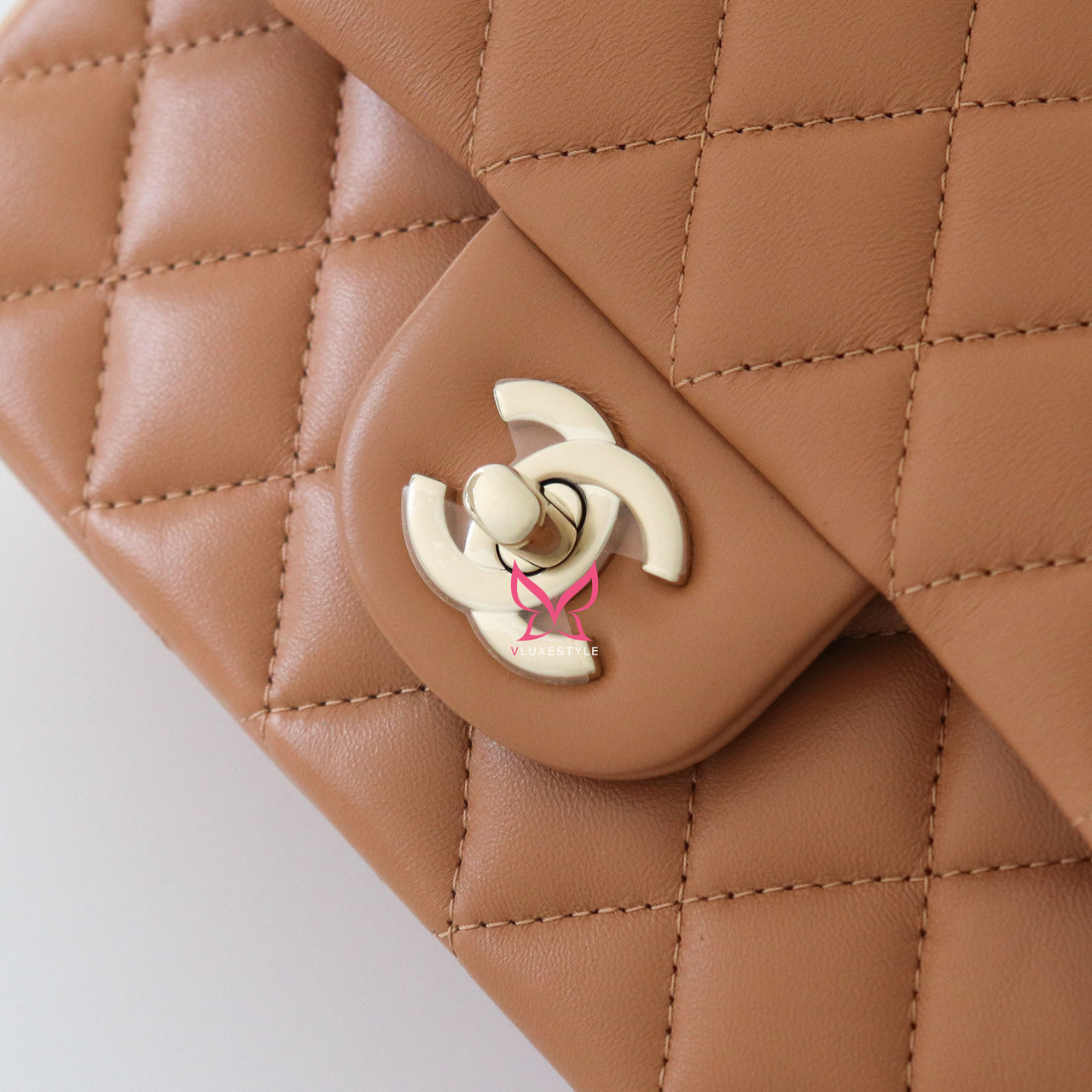 Chanel Mini Rectangular Flap Top Handle 23P Dark Beige Quilted