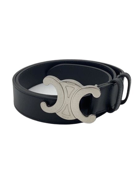 CELINE(セリーヌ) / ミディアムトリオンフ 85/ベルト/レザー/ブラック