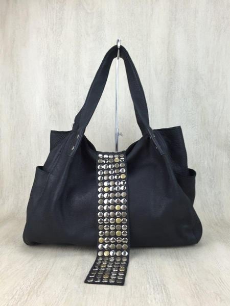 TRES(トレ) / トレ/スタッズハンドバッグ/レザー/BLK/レディース