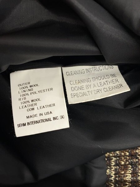 SKOOKUM(スクーカム) / USA製/袖レザー/スタジャン/36/ウール/GRY