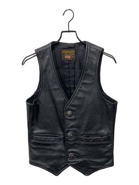 VANSON(バンソン) / レザーベスト/--/レザー/BLK/無地// | 古着の販売