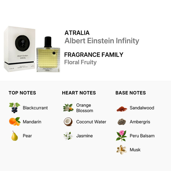 Atralia Men's Albert Einstein Infinity EDP Spray 3.3 oz Fragrances