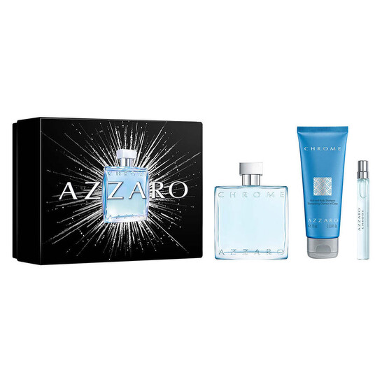 Azzaro Men's Chrome 3pcs EDT Gift Set Fragrances 3614274306439
