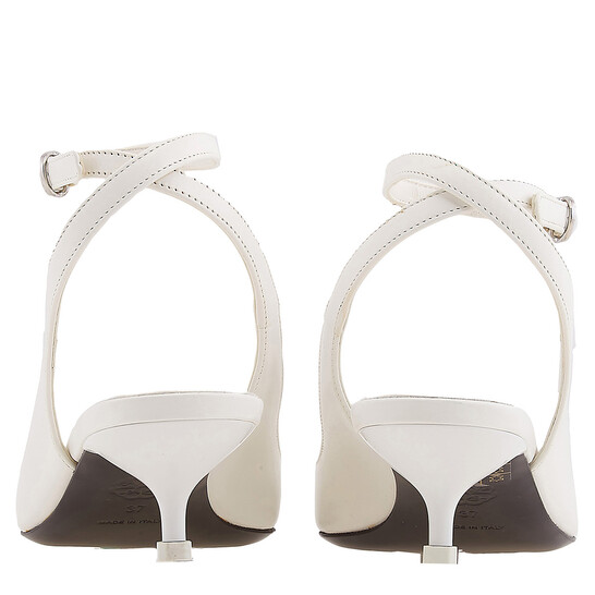 Alexander McQueen New Ivory Leather Punk Ankle Strap Sandals