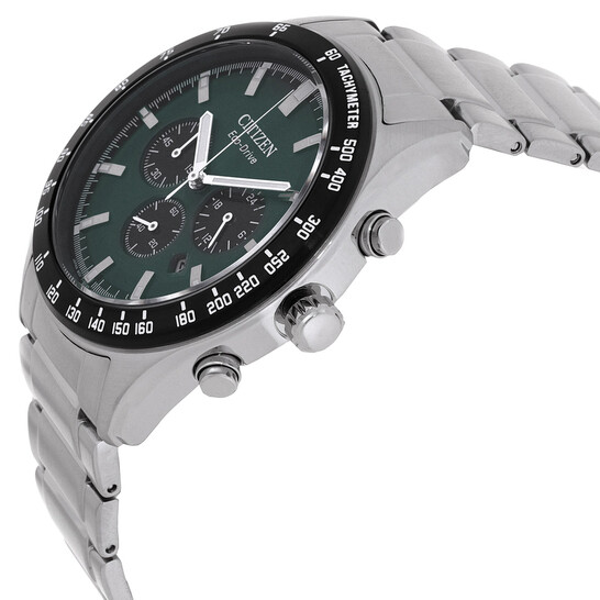 Citizen Eco-Drive Chronograph Green Dial Men's Watch CA4674-58X
